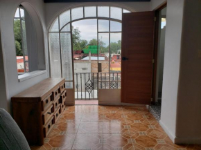 Loft terraza Coyoacán vista plaza kiosco depa 50m2